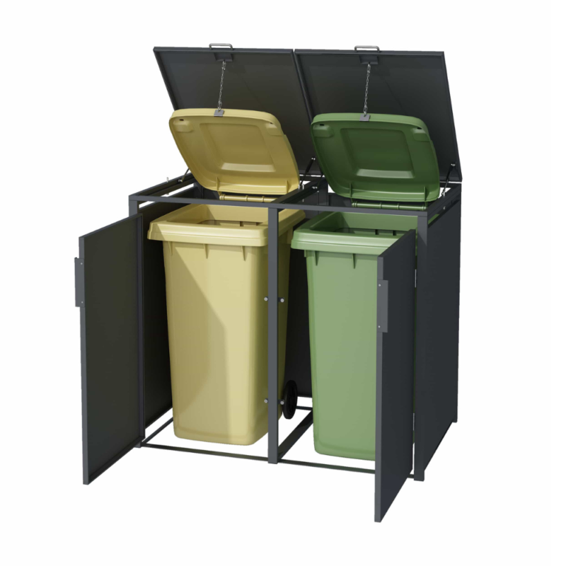 Alternative view of Mülltonnenbox 2er | Mülltonnenverkleidung | Mülltonnenhaus | Anthrazit