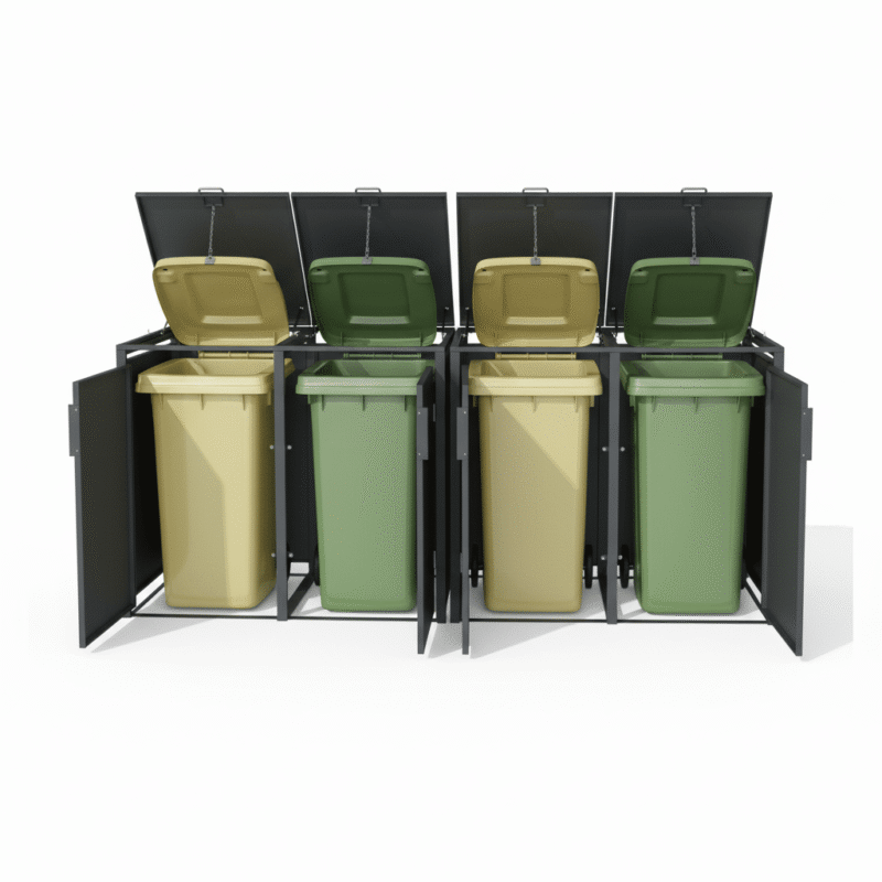 Alternative view of Mülltonnenbox 4er | Mülltonnenverkleidung | Mülltonnenhaus | Anthrazit