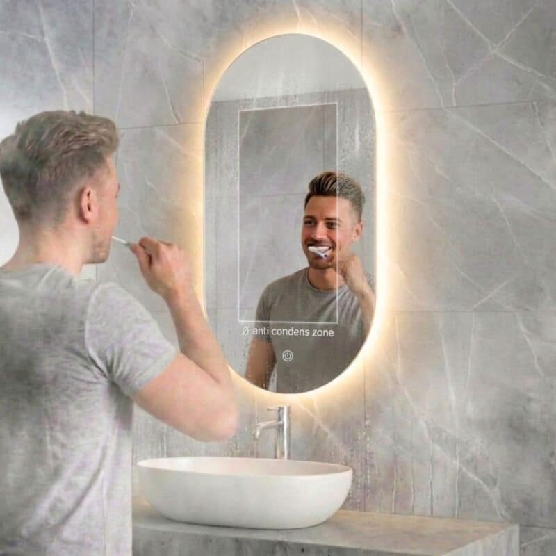 Alternative view of Badezimmerspiegel | Oval | 90 x 60 cm | Rahmenlos