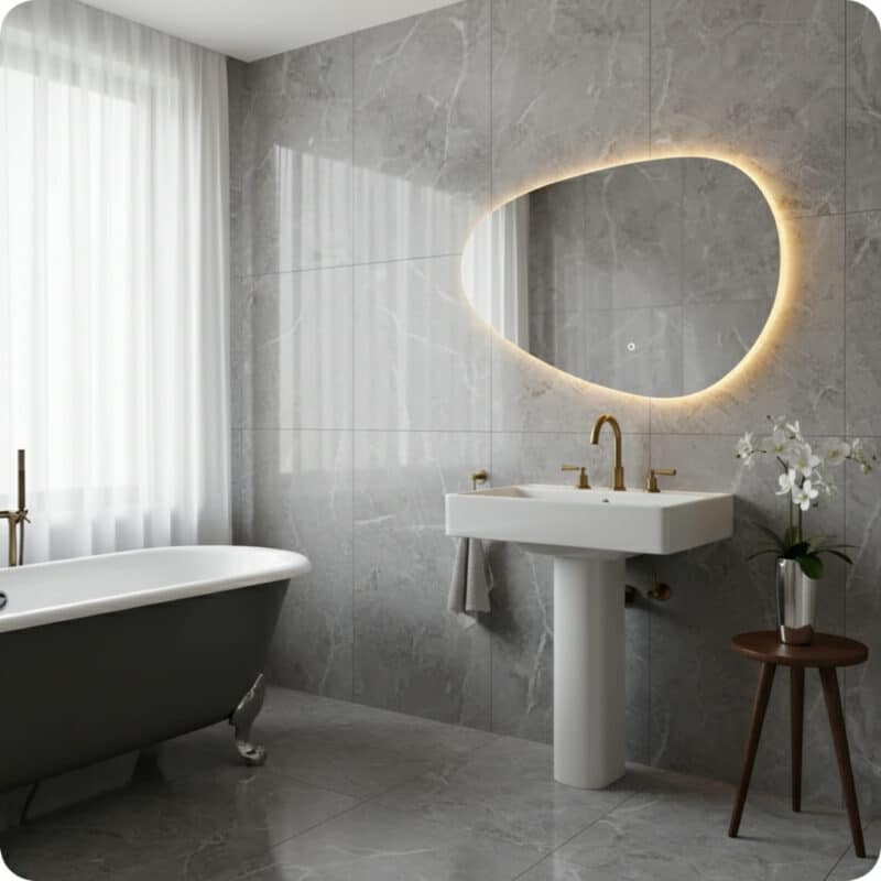 Badezimmerspiegel | Asymmetrisch | Rahmenlos – Bild 10