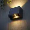 Außenbeleuchtung | led-wandleuchte mit solar | 1,5w | 2700k | schwarz