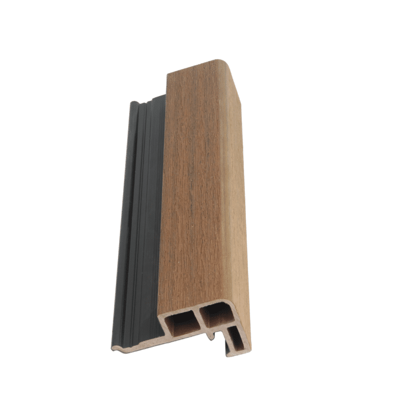 Alternative view of Hochwertige Eckprofil für breite Lamellen-Fassadenverkleidung Teak + Schwarz