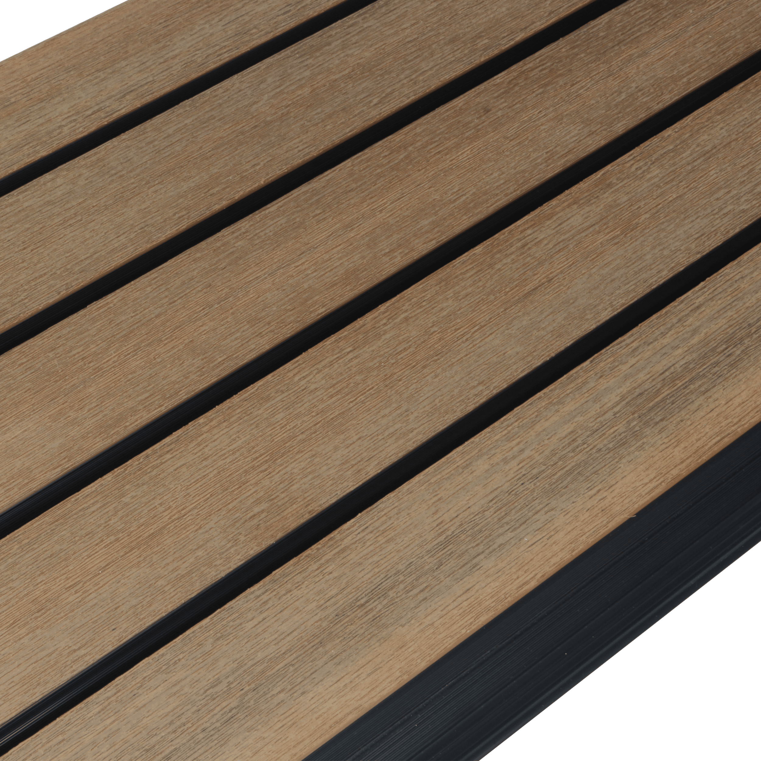 Hochwertige Fassadenverkleidung – Komposit | Breite Lamellen | Teak+ Schwarz | 2900 x 400 mm – Bild 2
